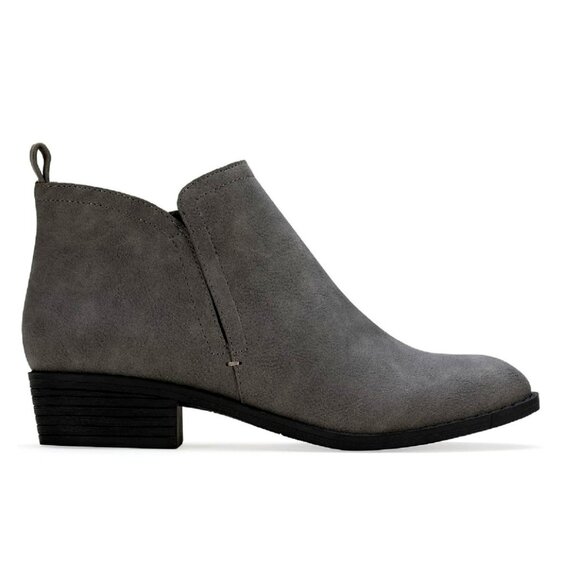 Sun + Stone Ankle Boot Zipper Booties Grey Low Heel Fall Size 7.5, Size 12 - Picture 1 of 7